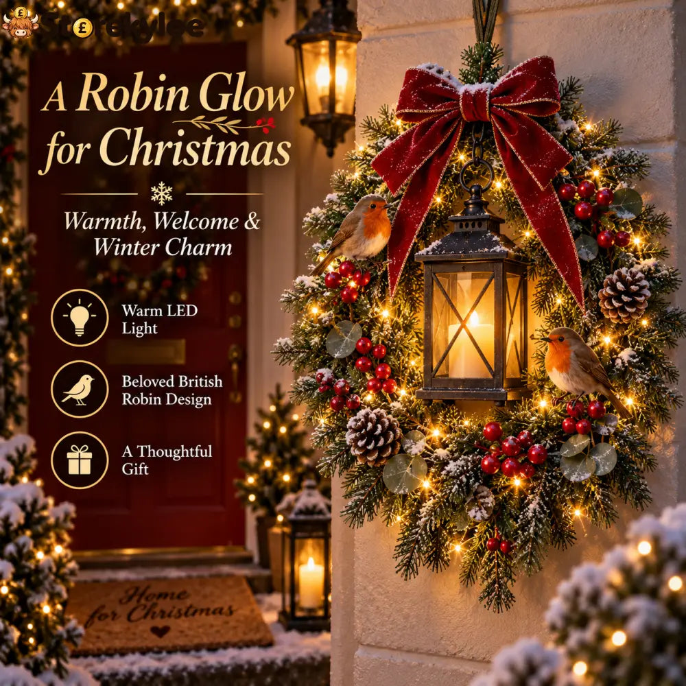 ✨Last Day 49% OFF✨A Robin REBYIPO® – Lighted Robin Christmas Wreath