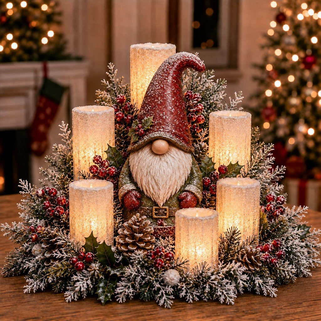 Toaimer® Christmas Lighted Centerpiece with Flameless Candle Glow