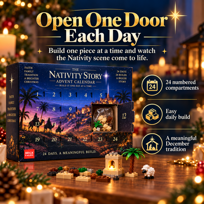 Toaimer® Nativity Advent Calendar – 24-Day Buildable Christmas Nativity Set