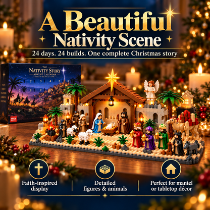 Toaimer® Nativity Advent Calendar – 24-Day Buildable Christmas Nativity Set
