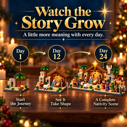 Toaimer® Nativity Advent Calendar – 24-Day Buildable Christmas Nativity Set