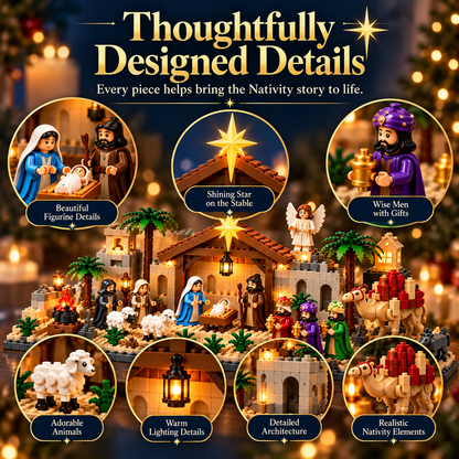 Toaimer® Nativity Advent Calendar – 24-Day Buildable Christmas Nativity Set