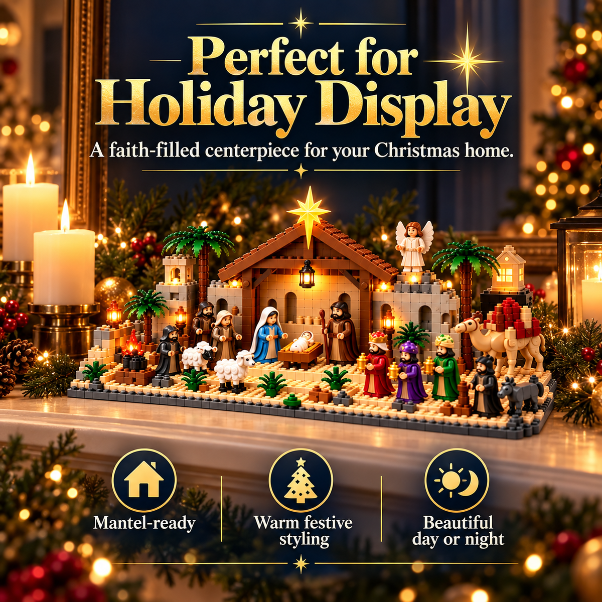 Toaimer® Nativity Advent Calendar – 24-Day Buildable Christmas Nativity Set
