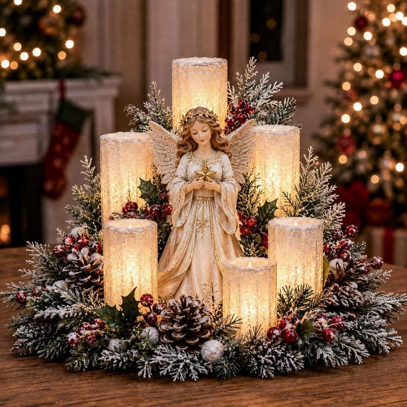 Toaimer® Christmas Lighted Centerpiece with Flameless Candle Glow