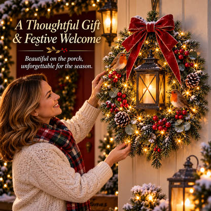✨Last Day 49% OFF✨A Robin REBYIPO® – Lighted Robin Christmas Wreath