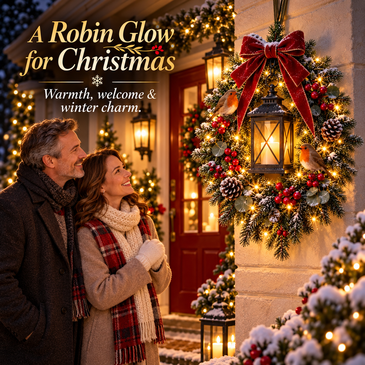 ✨Last Day 49% OFF✨A Robin REBYIPO® – Lighted Robin Christmas Wreath