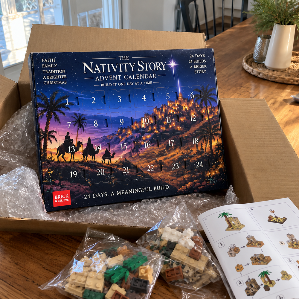 Toaimer Nativity Advent Calendar gift box and contents